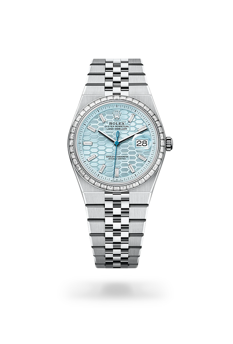 Rolex Land-Dweller 36 Oyster, 36 mm, platinum and diamonds